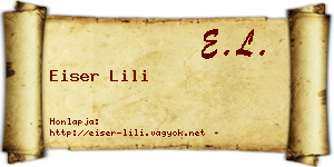 Eiser Lili névjegykártya